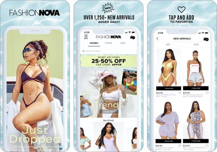 fashion nova iphone and ipad app screenshot