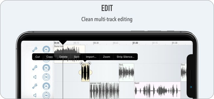 Ferrite Recording Studio iPhone and iPad Music Editor App Screenshot
