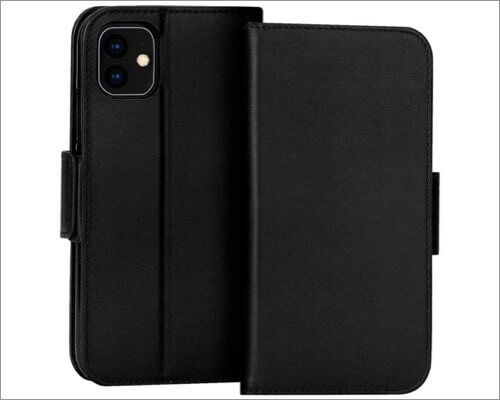 fyy genuine leather wallet case for iphone 11
