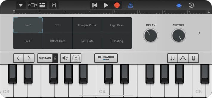 GarageBand iPhone and iPad Music Editor App Screenshot