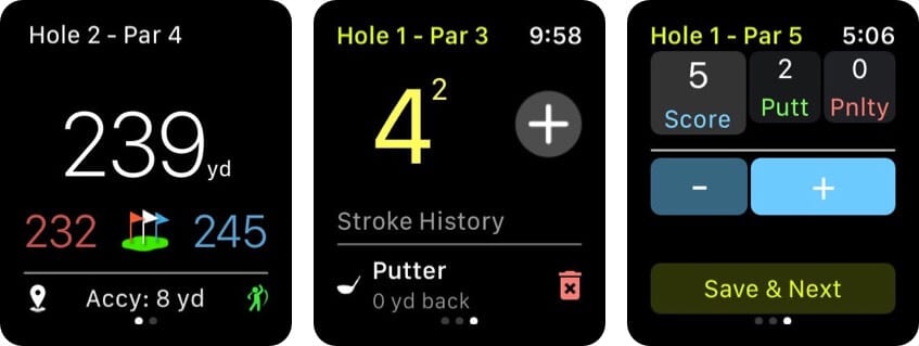 Golf GPS Apple Watch App Screenshot