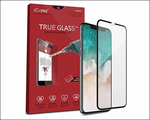 iCarez Full Coverage Glass Screen Protector for iPhone X