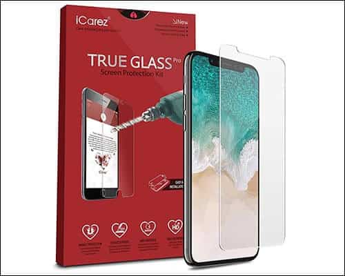 iCarez Tempered Glass Screen Protector for iPhone X