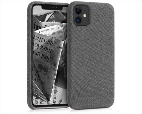 kwmobile fabric-covered tpu case for iphone 11, 11 pro and 11 pro max