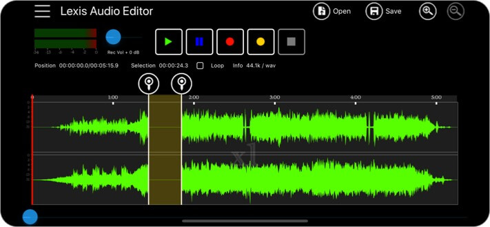 Lexis Audio Editor iPhone and iPad App Screenshot