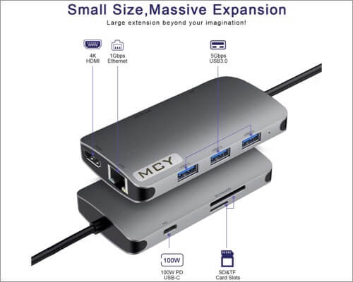 MCY 8-in-1 Type c Hub Adapter for MacBook