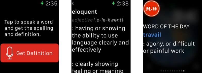 Merriam Webster Apple Watch App Store