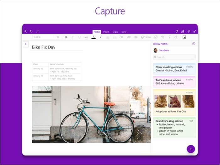 microsoft onenote iphone and ipad app screenshot