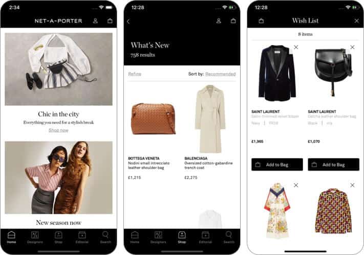 net-a-porter: designer clothes iphone and ipad fashion app screenshot