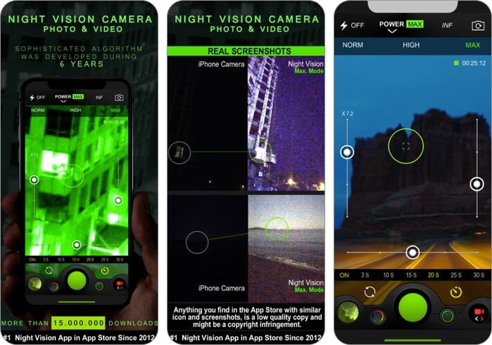 night vision photo & video iphone and ipad app screenshot