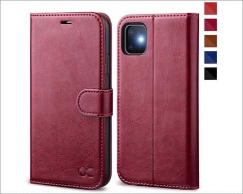 ocase leather folio case for iphone 11