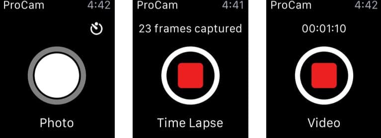 ProCam 7 Apple Watch App Screenshot