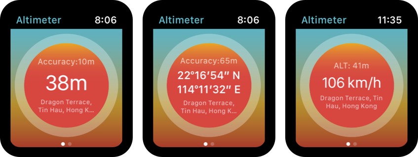 Realtime Altimeter Apple Watch Appl Screenshot