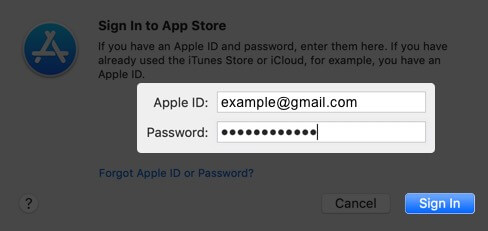 sign in with your apple id on mac