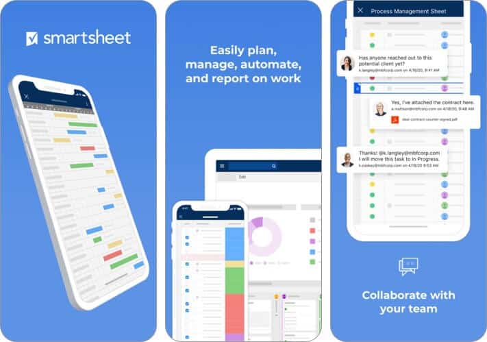 smartsheet: teams & projects management iphone and ipad app screenshot
