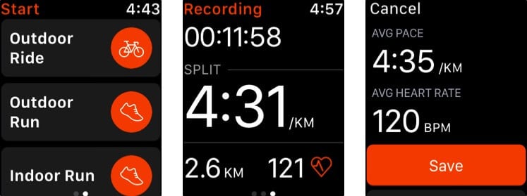 Strava Apple Watch App Screenshot