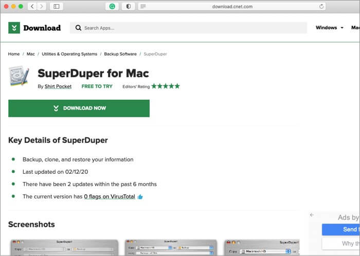 Super Duper Backup Software for mac