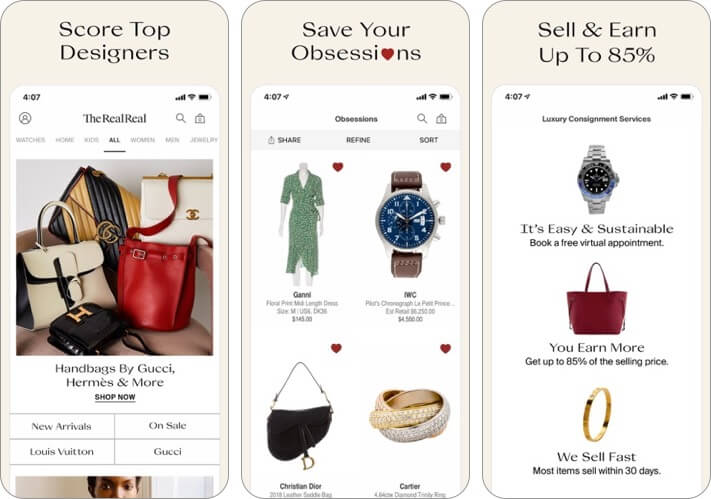 Best fashion apps for iPhone in 2024 the real real iphone and ipad fashion app screenshot