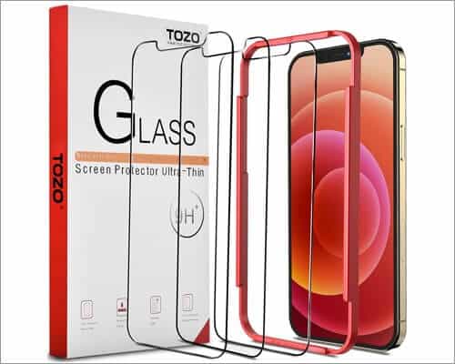 TOZO tempered glass screen protector for iPhone 12 Pro