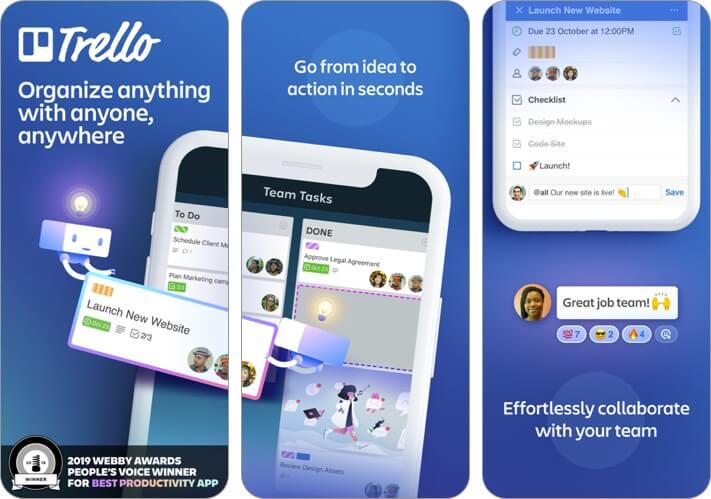 trello: organize anything iphone and ipad team management app screenshot