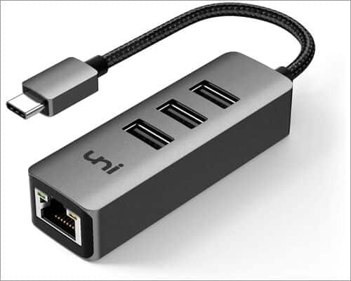 uni USB C Hub with RJ45 Gigabit Ethernet for MacBook