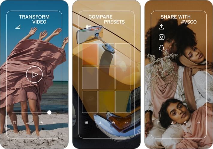 vsco photo and video editor iphone and ipad app screenshot