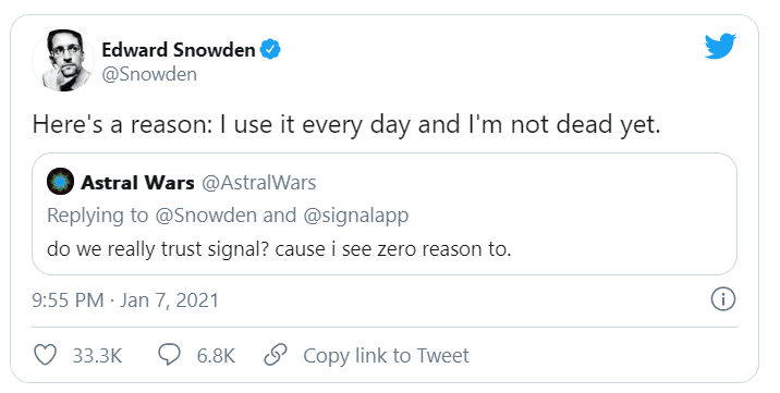 Edward Snowden tweet