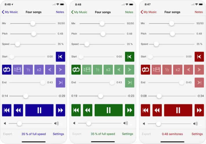 Amazing Slow Downer iPhone and iPad Drumming App Screenshot