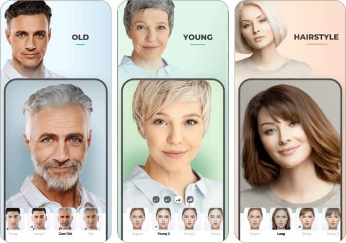 Faceapp hairstyling app for iPhone and iPad screenshot