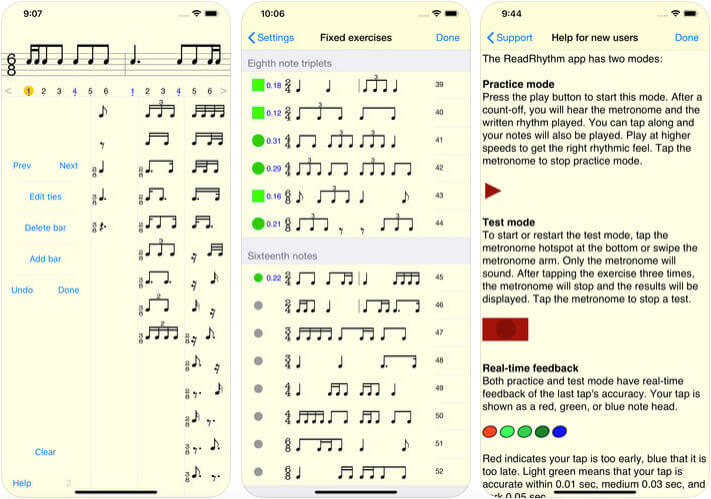 Rhythm Sight Reading Trainer iPhone and iPad Drumming App Screenshot