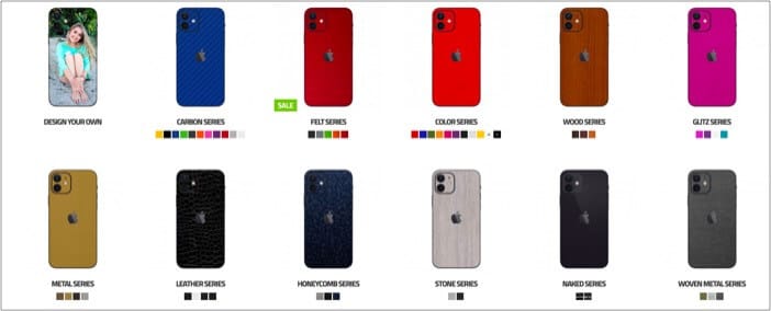 SlickWraps customize skins for iPhone 12