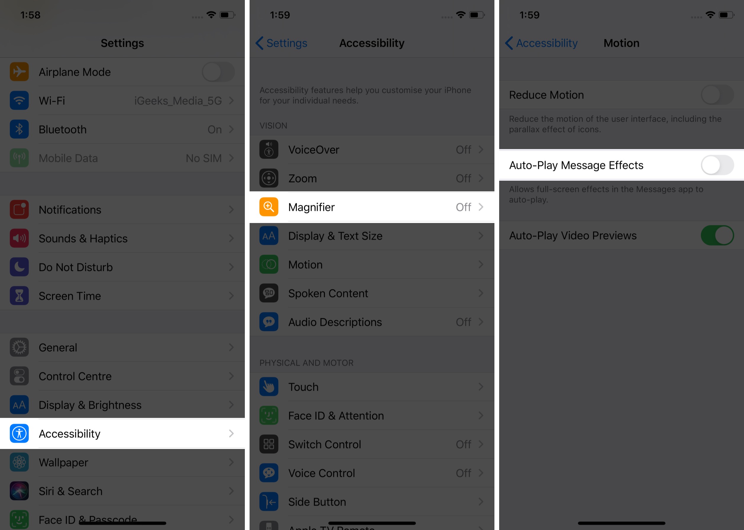Turn Off Auto Play iMessage Effects to Disable iMessage Screen Effects