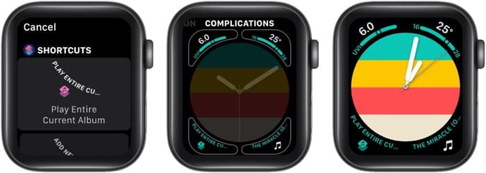 Add shortcut complication to Apple Watch face