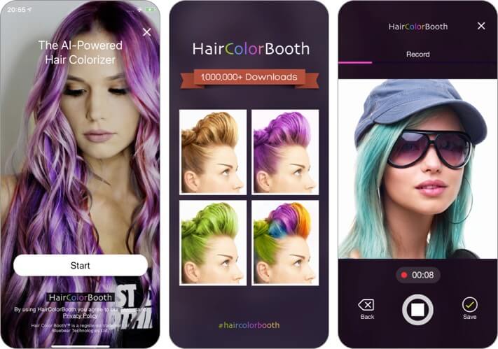 haircolor booth hairstlying app for iPhone and iPad screenshot