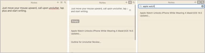 Unclutter Notes as sticky notes on Mac