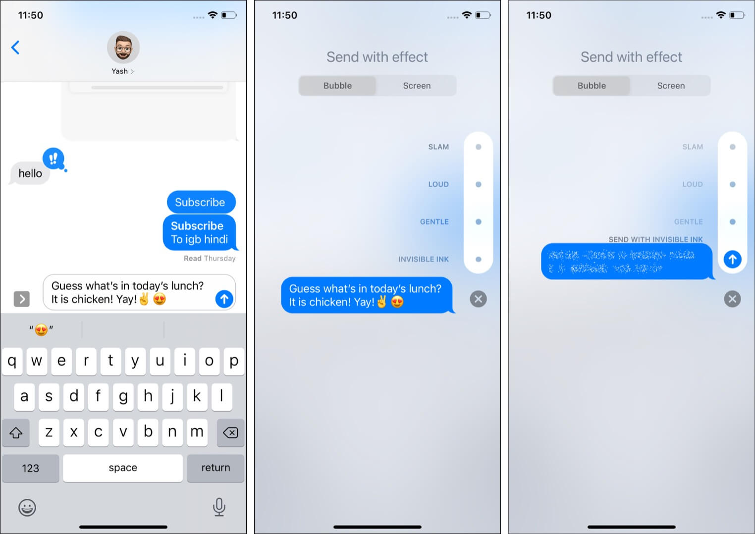 How to send Invisible Ink Messages on iPhone