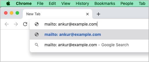 Quickly compose an email from Chrome URL address bar