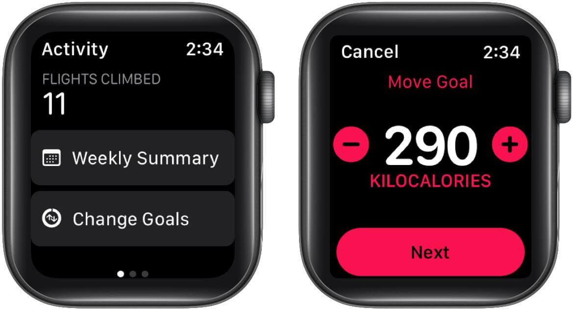 set up calorie goal on Apple Watch