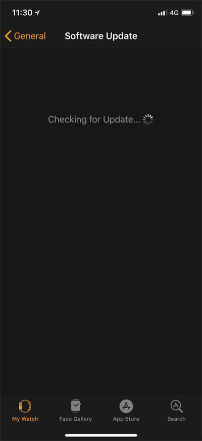 Check Software Update in iPhone Apple Watch App