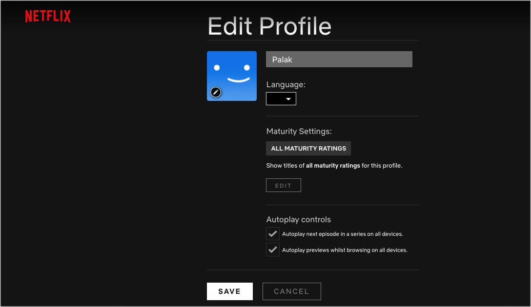 Click pencil icon again on the profile picture in Netflix