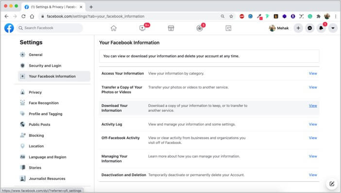 Download your Facebook chat history on desktop