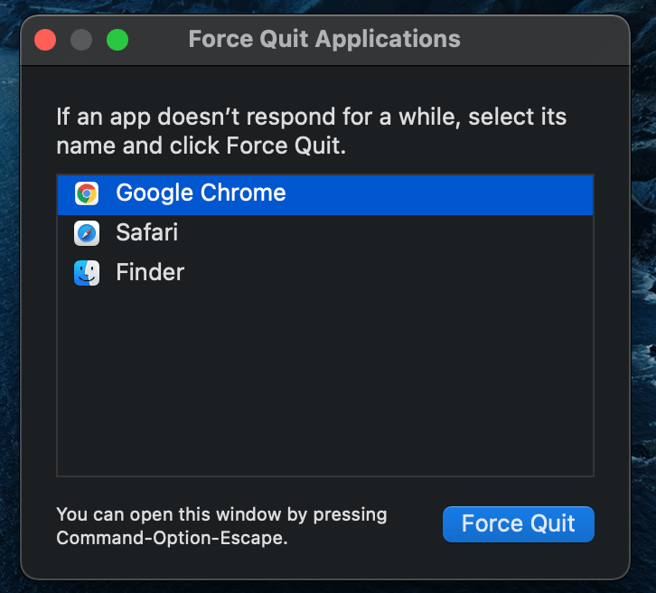 Force Quit the App on Mac