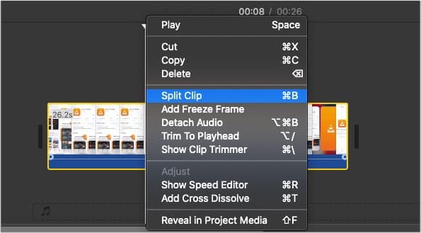 how to cut in imovie on mac