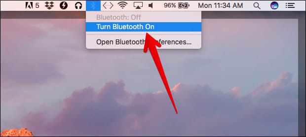 Turn ON Bluetooth on Mac