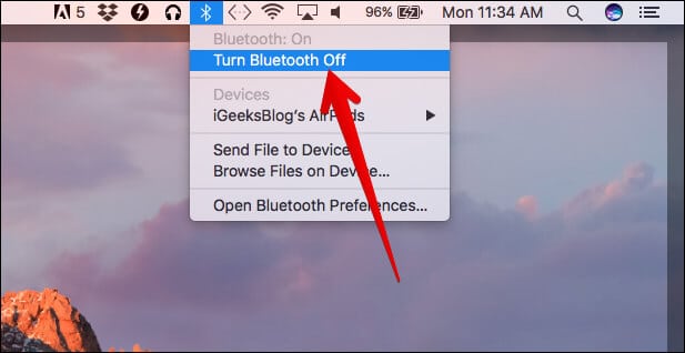 Turn Off Bluetooth on Mac