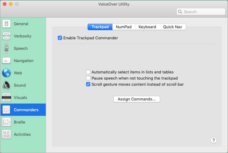 Enable Trackpad Commander on Mac