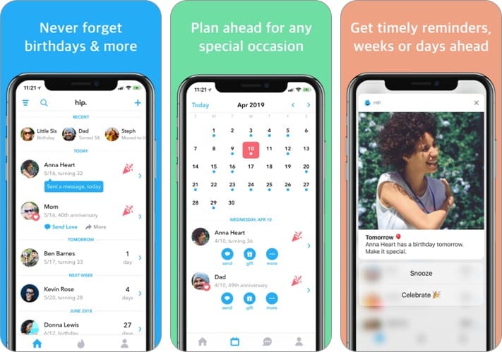 Hip birthday reminder app