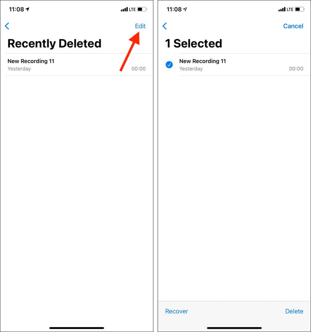 How to Delete voice memos permanently or recover