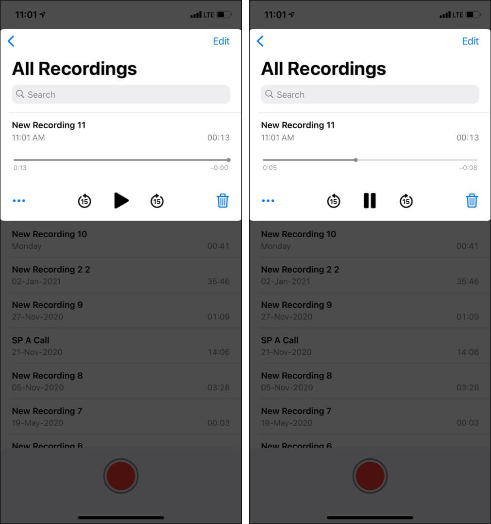 How to play recorded voice memo