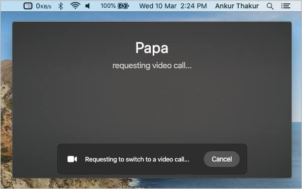 Switch to video call from voice call